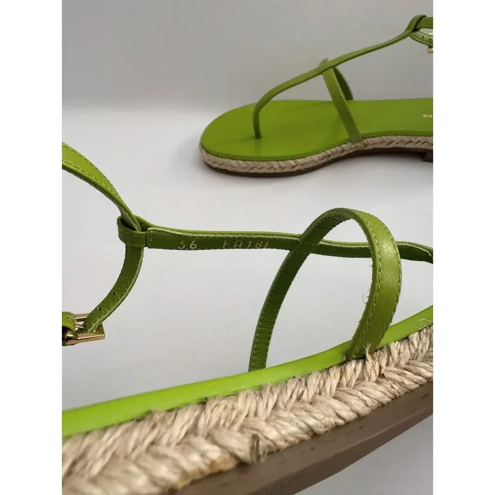 Michael Kors Collection ANNABETH RUNWAY Lime leather sandals - NIB!